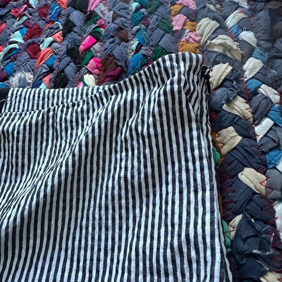Piazza Sempione Audrey Seersucker Striped Capri Pants Women's Size Large Summer - Picture 14 of 16